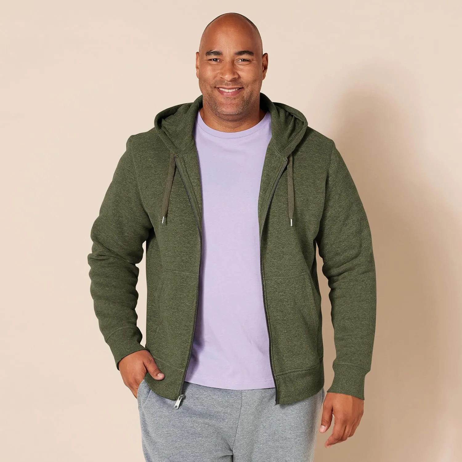 Amazon Essentials Men's Full-Zip Fleece Hoodie (Available in Big & Tall)