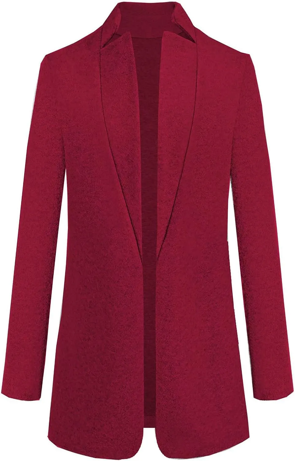 Cardigan for Women Solid Color Long Wool Coat Fashion Lapel Warm Trench Jacket Long Sleeve Overcoat Outerwear