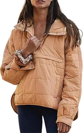Fall Coats for Women 2023 Quilted Down Jacket Lightweight Puffer Jackets Dolman Sleeve Casual Padded Coat with Pockets