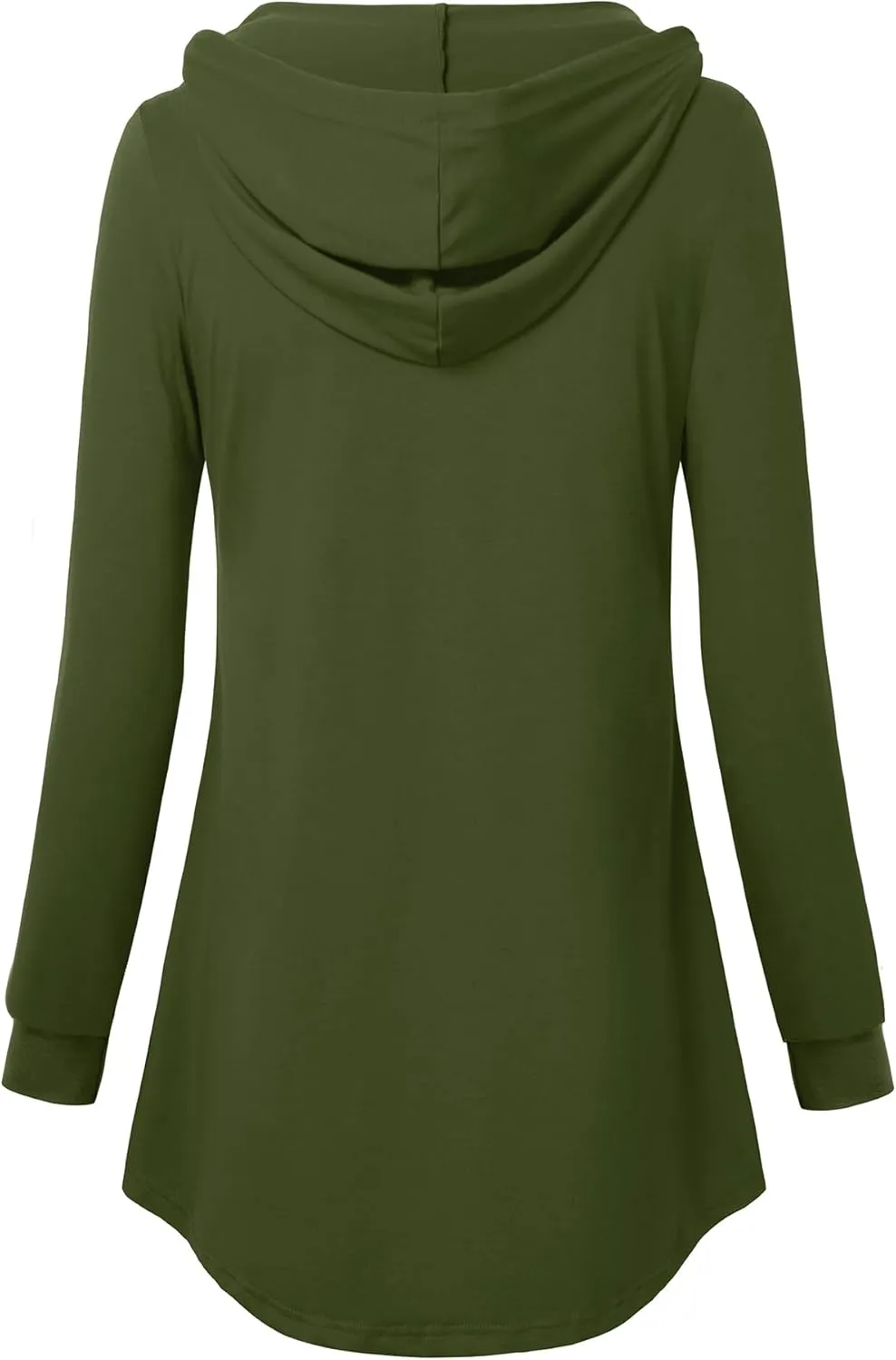 Lotusmile Women's Long Sleeve Hooded Tunic Tops Button Swing Pullover Hoodie Sweatshirts