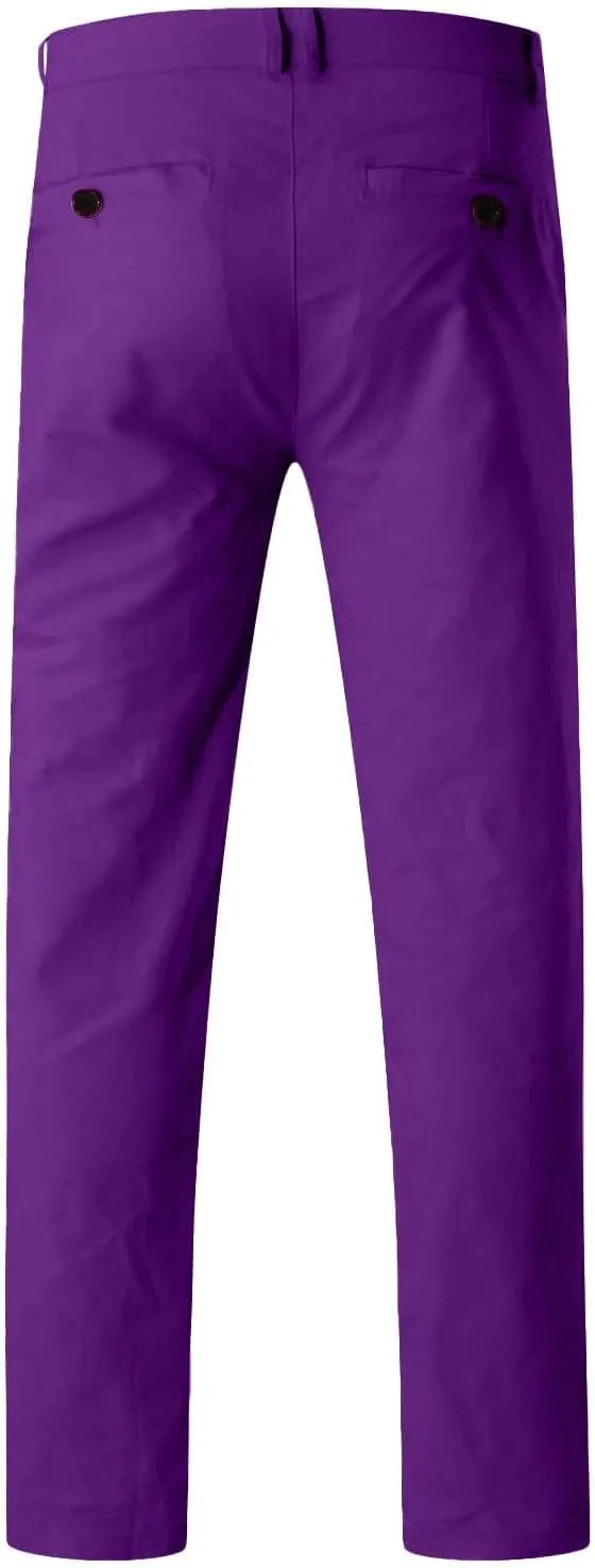 Men Dress Pants Stretch Flat Front Formal Pants Comfy Chino Pants Casual Golf Pants Straight Fit Skinny Jeans Trousers