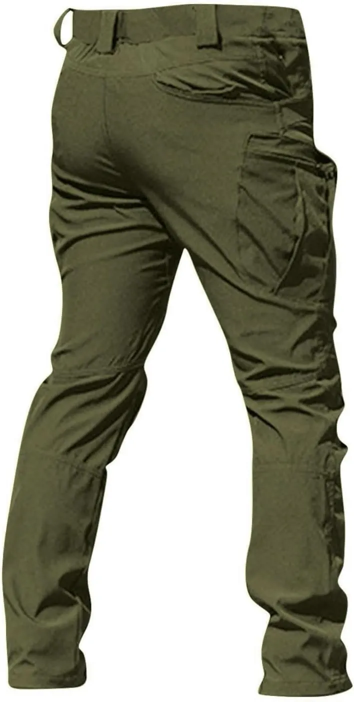 Mens Cargo Pants Work Stretch Multi Pocket Pants Military Tactical Lightweight Pant Hiking Outdoor Waterproof Pants