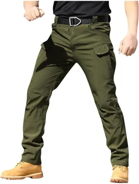 Mens Cargo Pants Work Stretch Multi Pocket Pants Military Tactical Lightweight Pant Hiking Outdoor Waterproof Pants