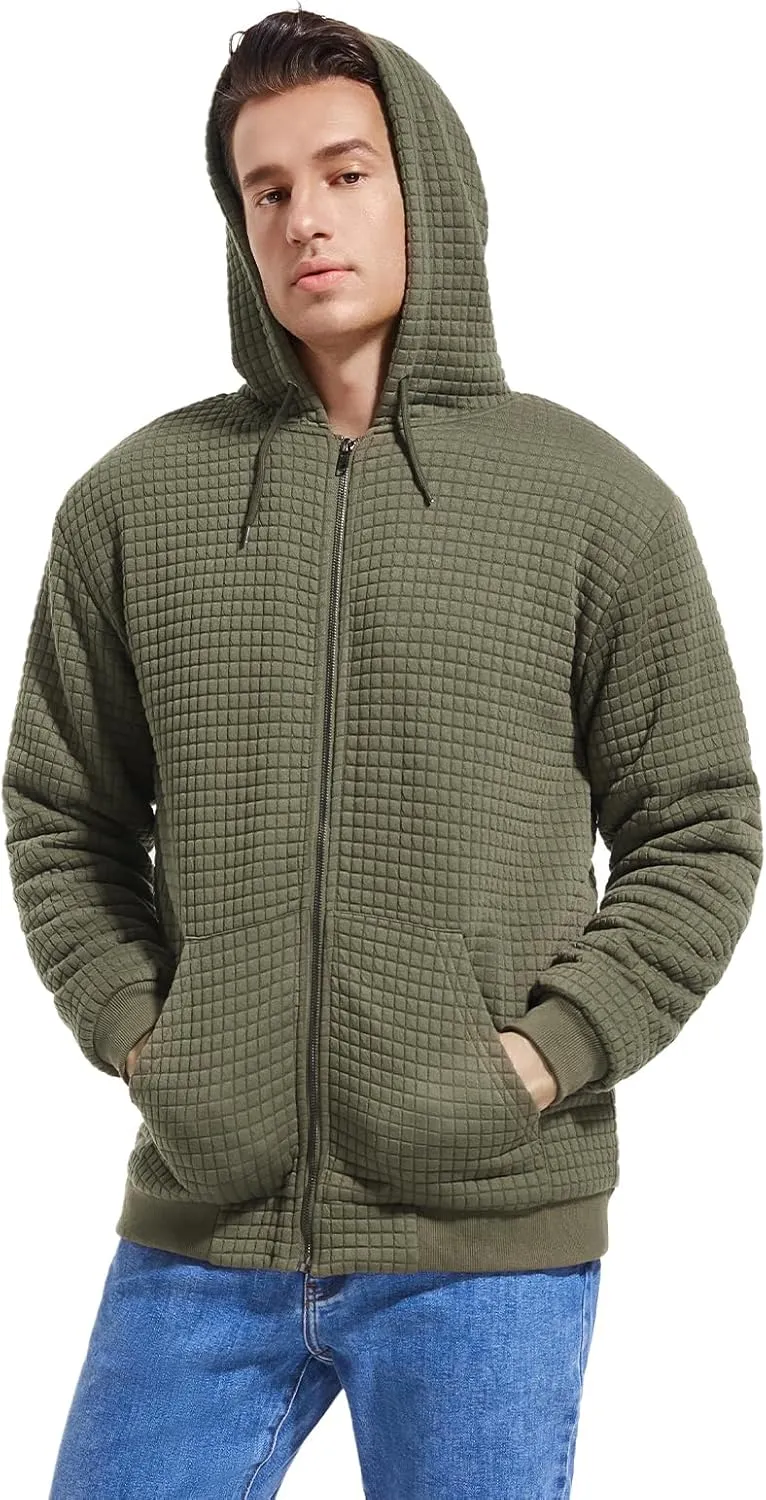 Men's Fleece Heavyweight Full Zip Hoodie Sweatshirt Jacket Hooded for Men