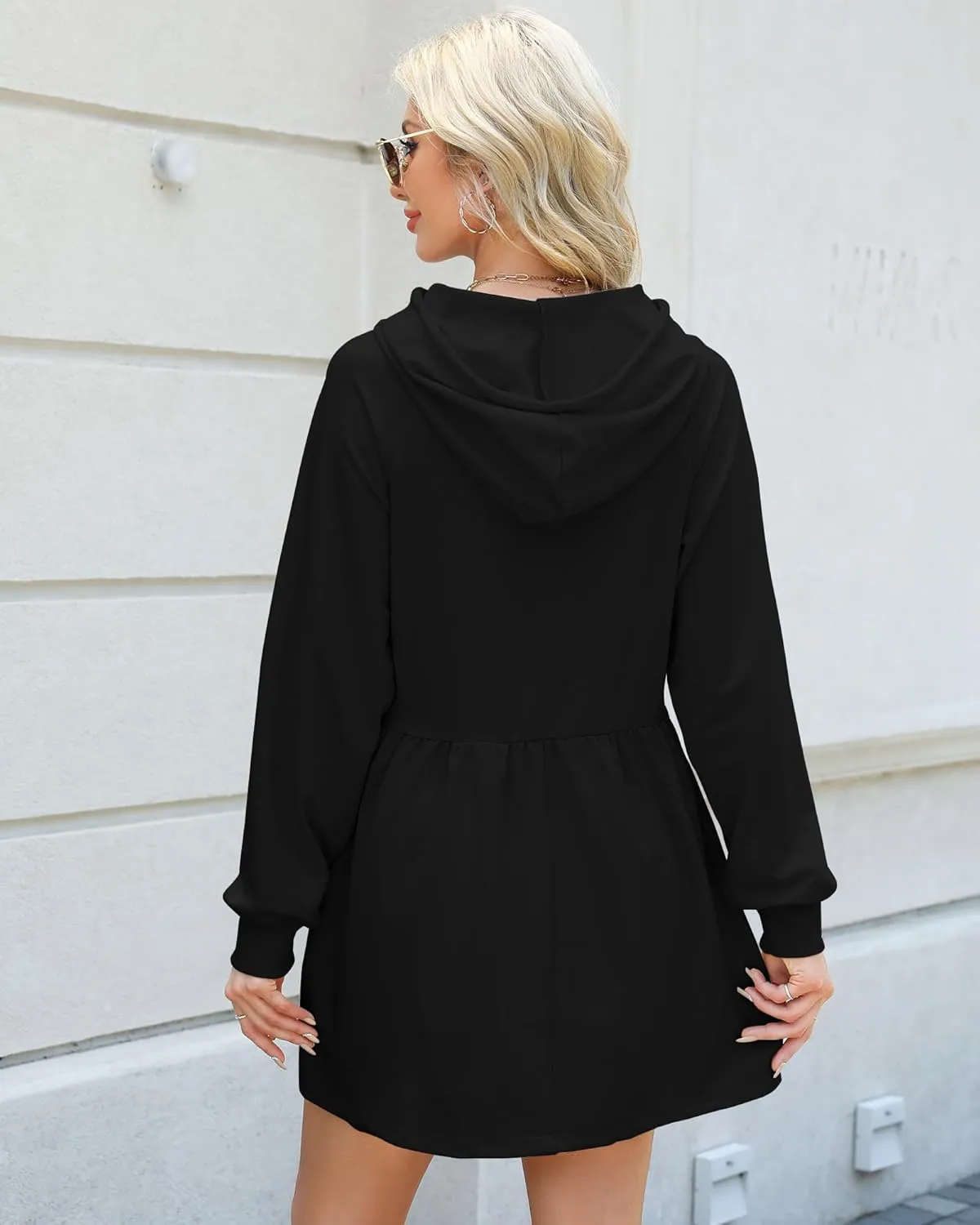 NANYUAYA Women Hoodie Sweatshirt Long Sleeve Pullover Fall Trendy Hooded Sport Dress with Pockets