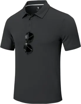 Rdruko Men's Golf Polo Shirt Short Sleeve Moisture Wicking Shirts Collared Outdoor UPF 50  Pique Jersey Shirts