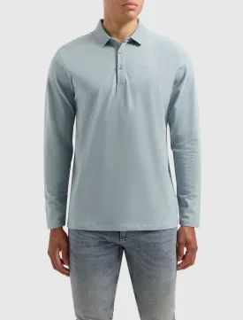 Triangle Longe Sleeve Polo | Blue Grey