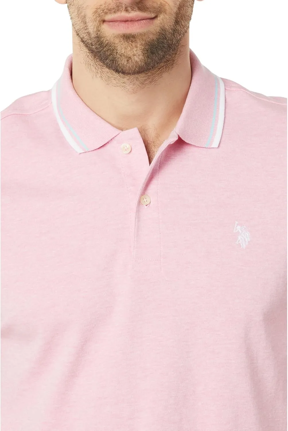 U.S. Polo Assn. Men's Slim Fit Tipped Interlock Knit Polo