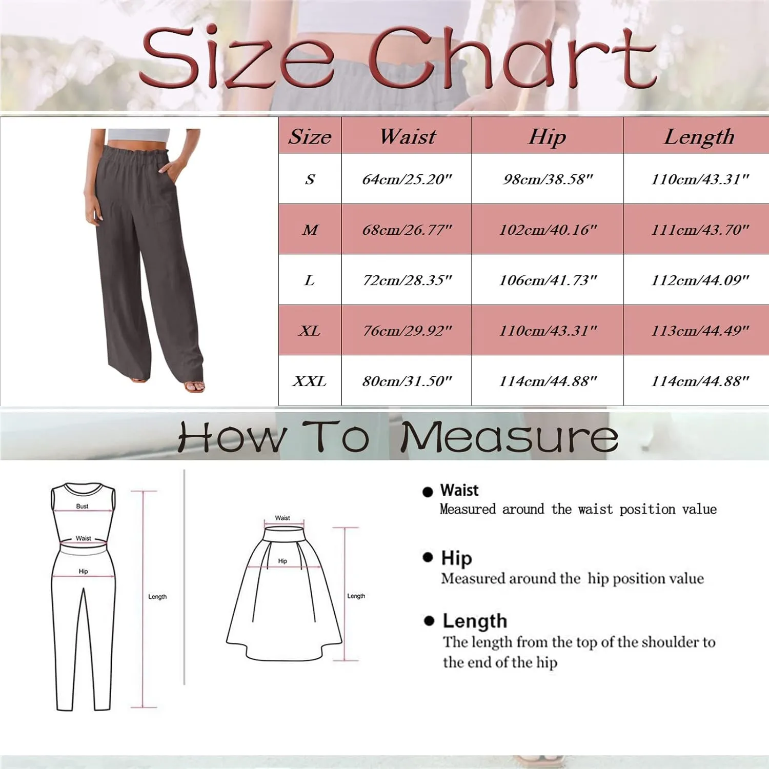 Wide Leg Pants Woman Drawstring Elastic Waist Palazzo Pants Casual Loose Beach Long Trousers Women's Pants