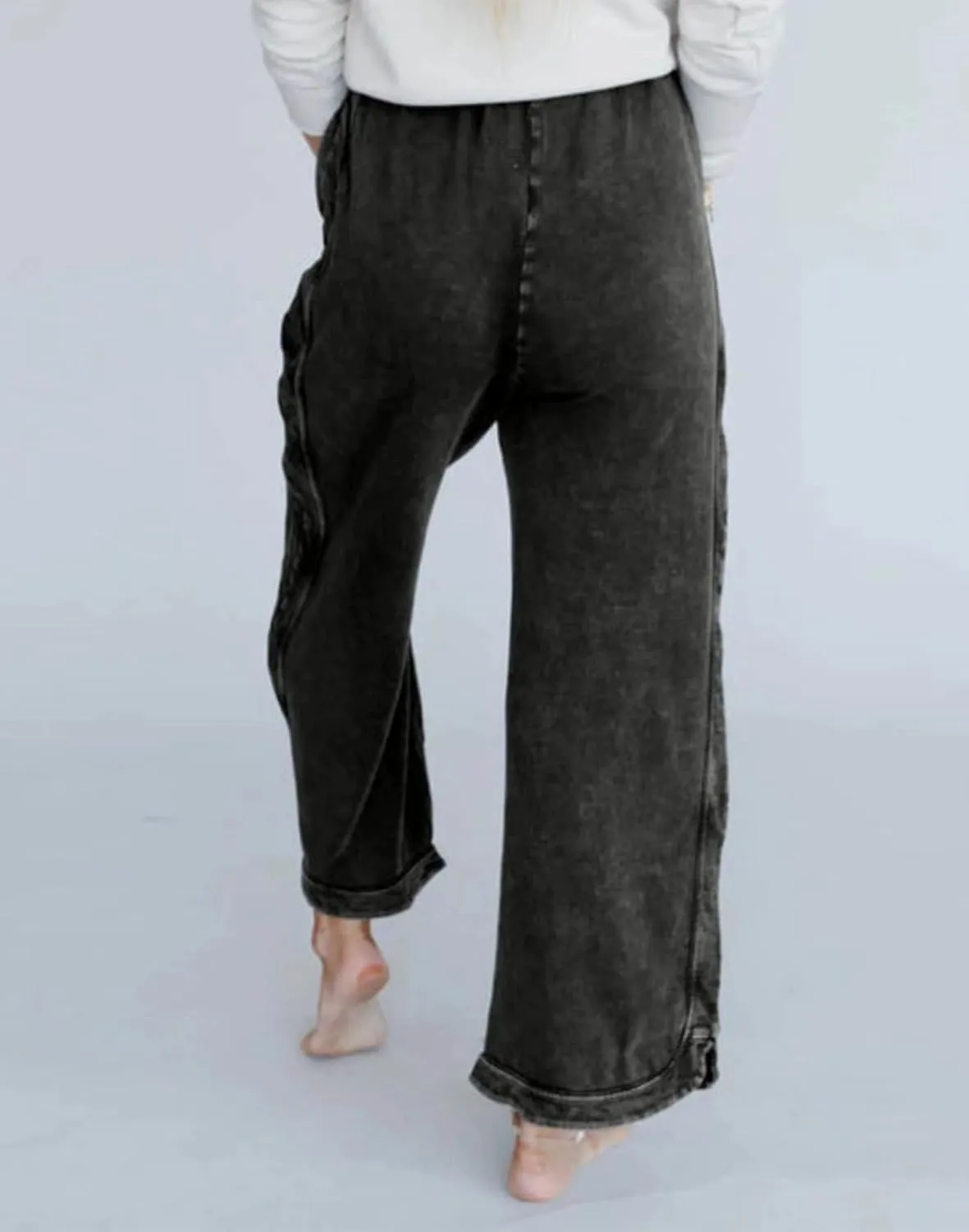 Womens Wide Leg Pants Casual High Waisted Palazzo Pants Lightweight Summer Flowy Beach Pants with Pockets